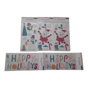 Christmas Window Decoration Reusable Washable Gel Clings 5 Packs